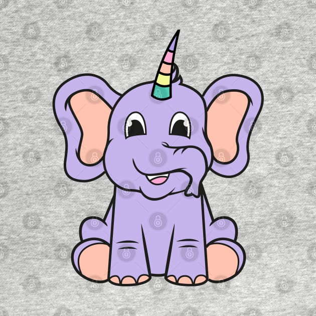 Elephanticorn, the combination of elephant and unicorn by All About Nerds